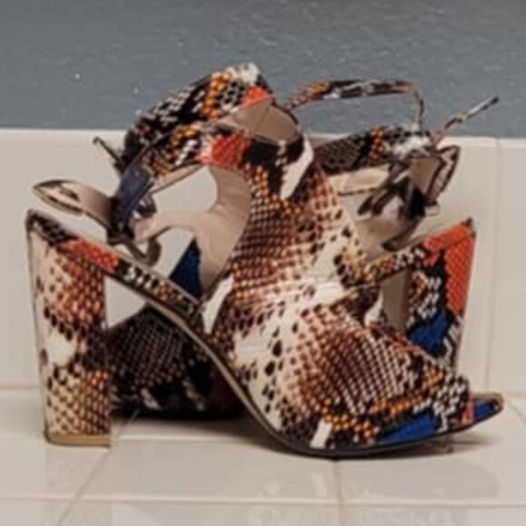 multi color snake print heels - Picture 6 of 9